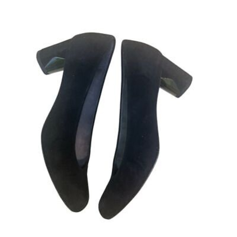 Stuart Weitzman Women's Black Suede Block Heel Pumps Size 6 Casual Office Party - Picture 9 of 16